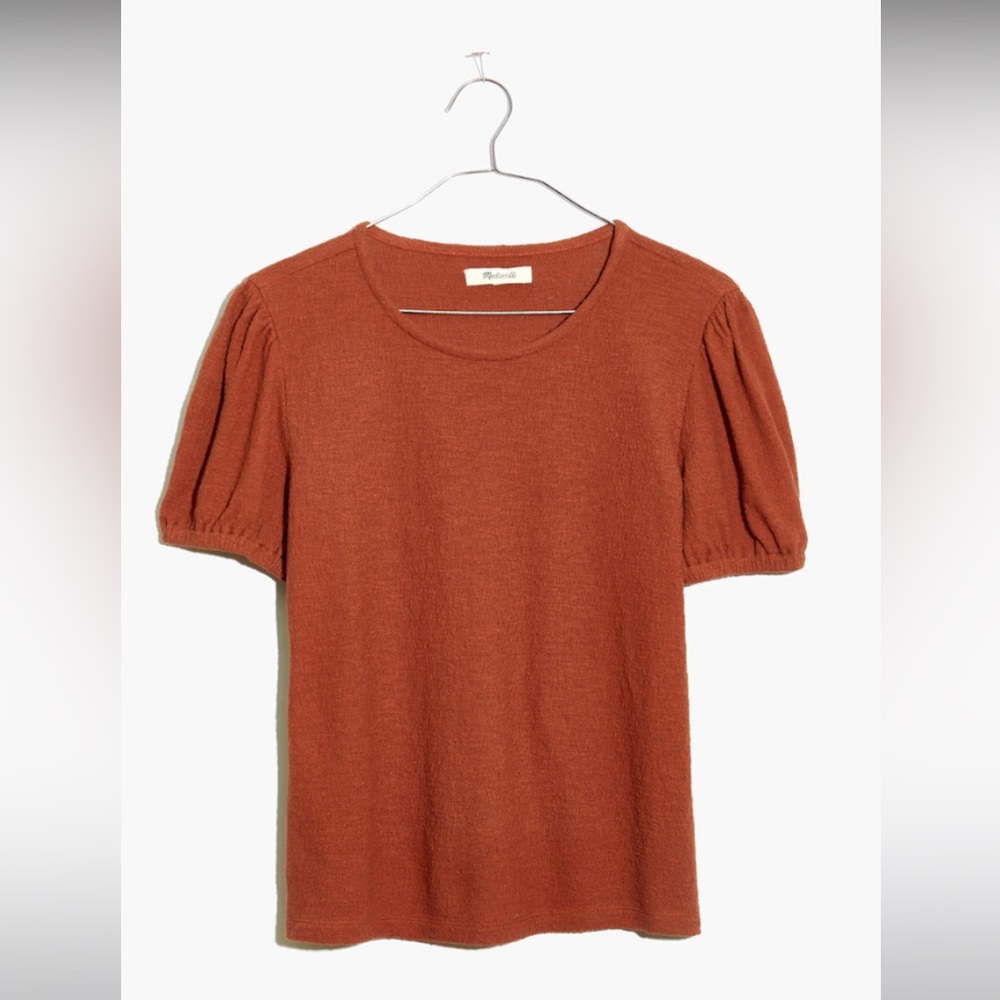 Madewell Puff Sleeve Cotton Shirt | Burnt Orange